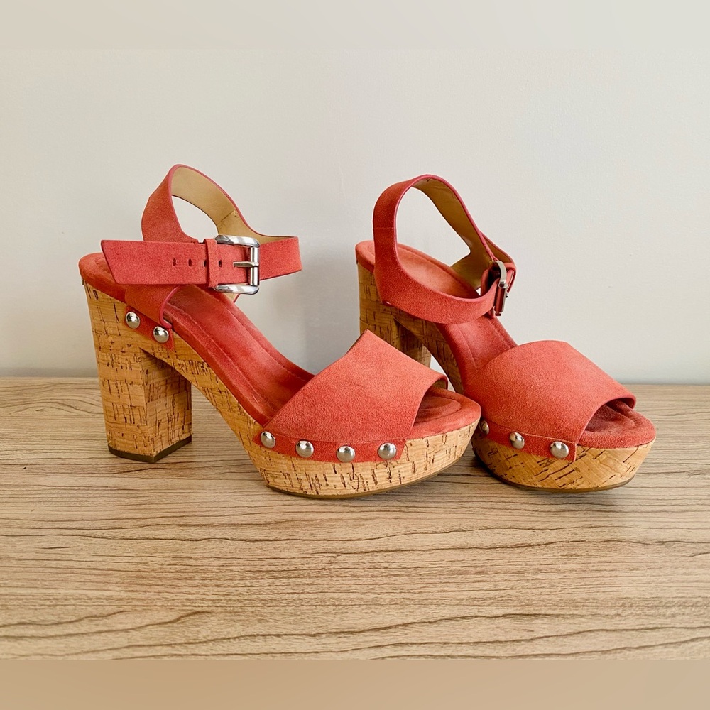 Michael Kors leather and cork heel sandals - Picture 2 of 5
